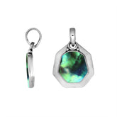 Sterling Silver Balinese Octagon Shape Abalone Shell Pendant